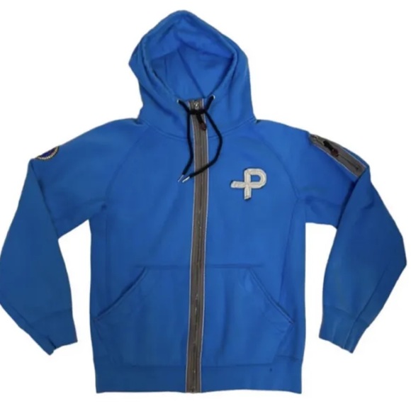 Pelle P Petterson Mens Team Sailing Racing Full Zip Hoodie M Nautical Blue Rare - Picture 1 of 10